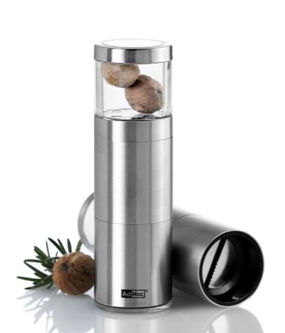 Geschenkset Muskatmühle Muskatino mit 3 edlen Muskatnüssen