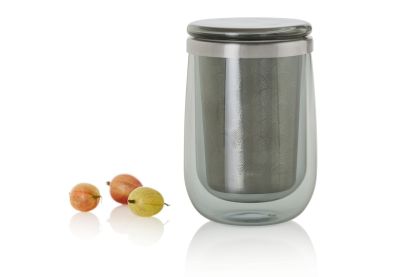 Teeglas mit Teefilter Fusion, grey
