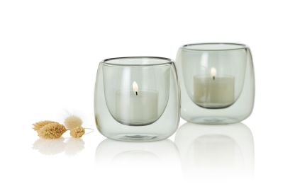 2-tlg. Set Windlicht Yuna, grey
