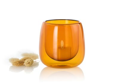 Windlicht Yuna amber, 9,4 cm
