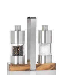 ANDONG Salz- & Pfeffermühlen-Set, 4er-Set Aus Glas – Manuell, Einstellbare Grobheit, Nachfüllbar
