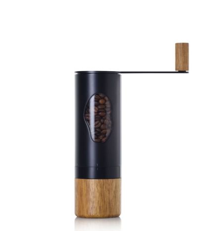 Kaffeemühle Mrs. Bean, Edelstahl schwarz/Akazienholz