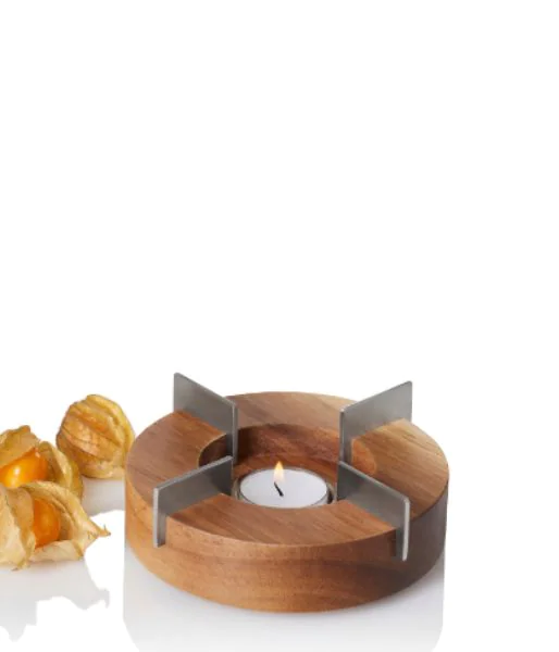 AdHoc Stövchen & Speisenwärmer Tuto, 14,5 cm, Akazienholz